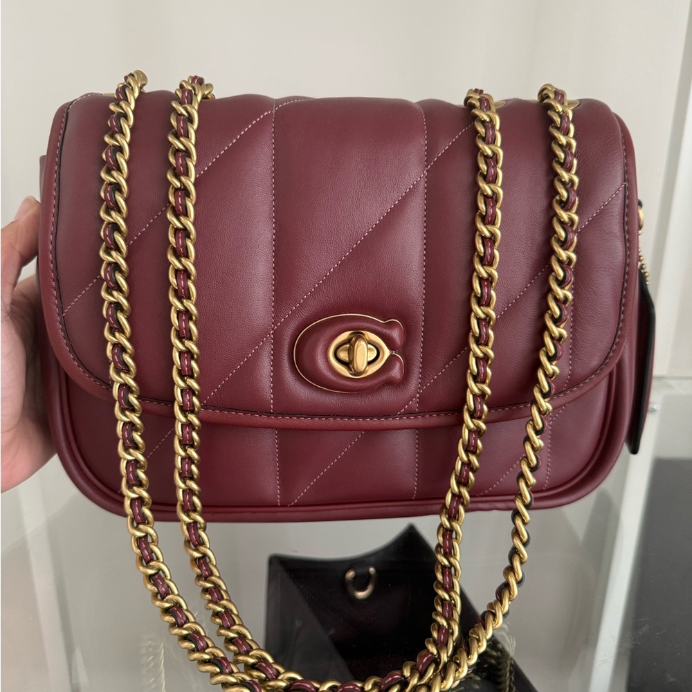 Coach Burgundy Madison Quilted Shoulder Bag